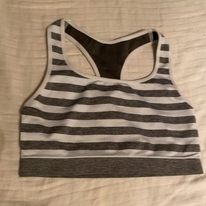 Grey and white striped bra!